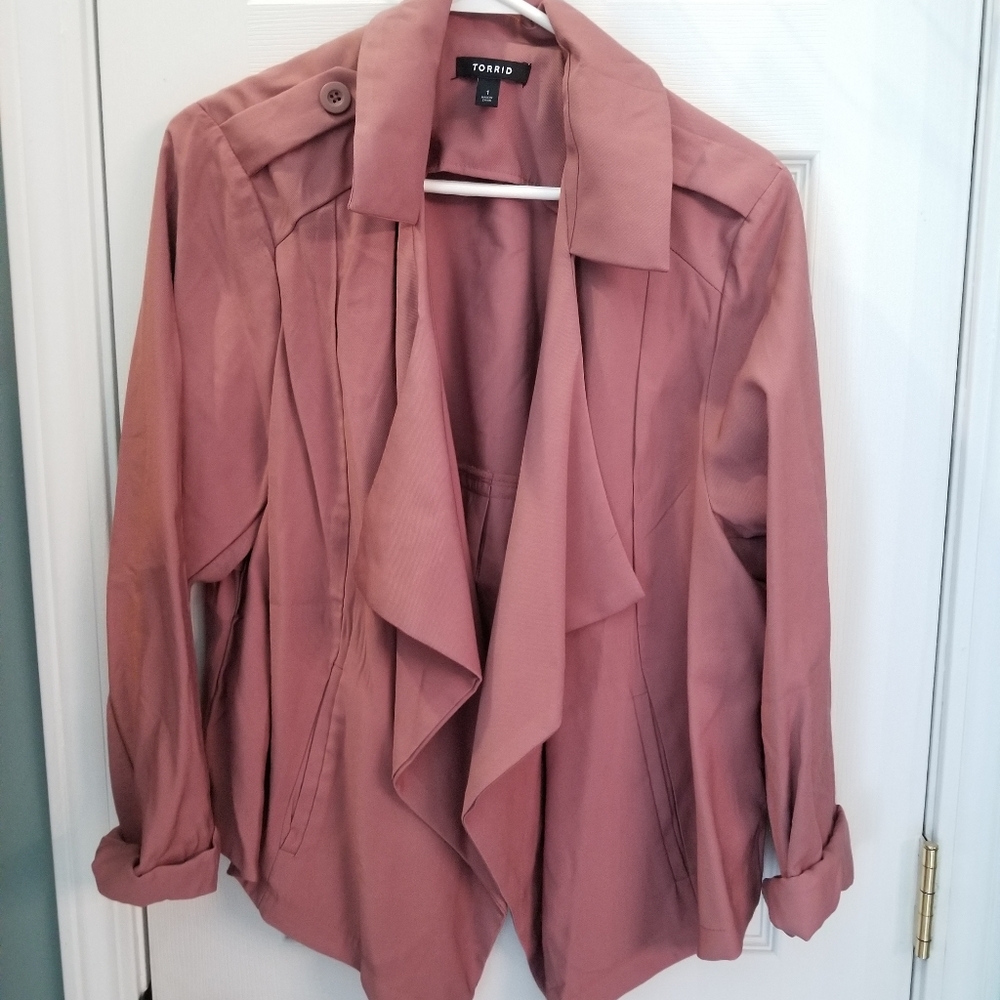 Torrid mauve open front jacket